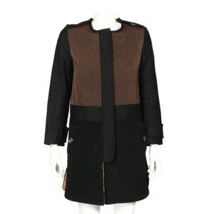 MISSONI Quilted Black Green Wool/Cashmere Coat Mohair Space Dye Lining sz 6 /132